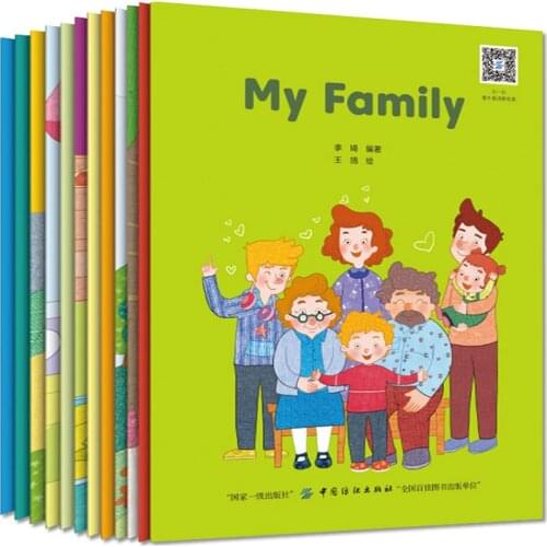 New 12 Books/Set My Family Educational English Color Picture Books Children English Reading Story Book