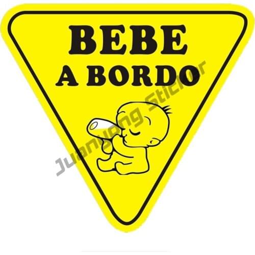 Cute Baby on Board Spanish Colorful Car Sticker and Decals Window Camper Truck Car Body Cover scratches Accessories KK14x13cm
