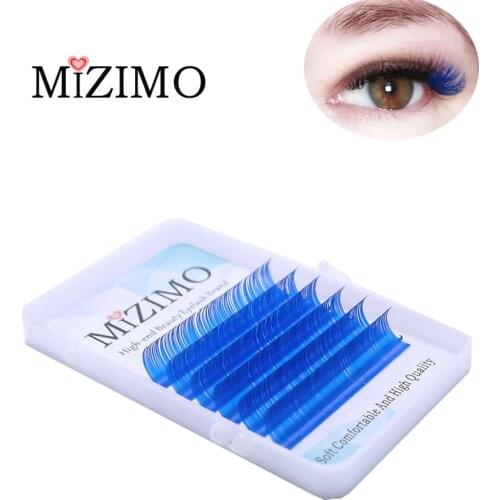 MIZIMO Neue Farbe pfropfen wimpern 0,07/0,1mm C/D 8-15mm blue künstliche Nerz Haar Charakter Wimpern Verlängerung