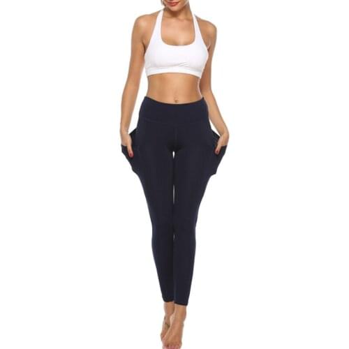 Fashion High Waist Yoga Leggings 2020 Solid Color Slim Stitching Casual Fitness Sports Pocket Gym Pants