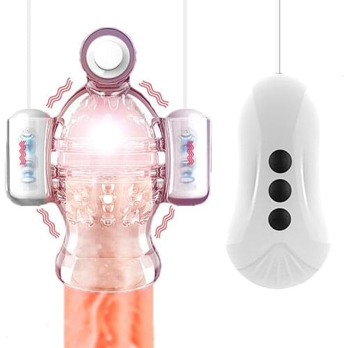 Strong Penis Glans Massager Delay Lasting Trainerr Male Masturbator Sex Products Stimulator Bullet Vibrator Sex Toys For Men