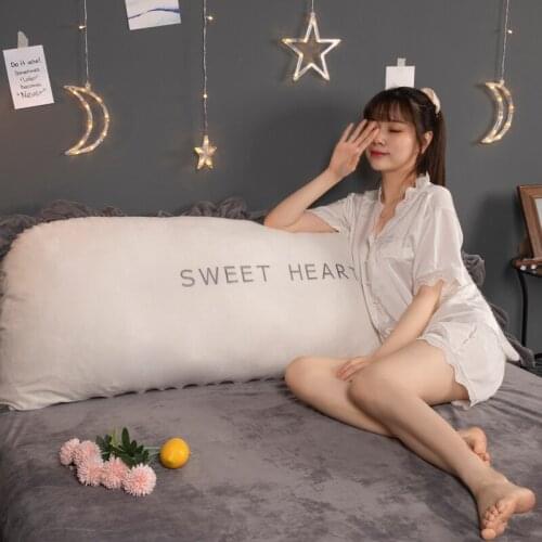 SOFT Double Long Pillow for Headboard Princess Wind Big Backrest Cushion for Bedroom Velvet Bed Cuhsion Removable and Washable
