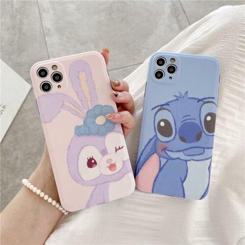 NEW Cartoon Cute Stitch Stella Phone CaseS for iPhone 12 Anime Character IMD Soft Covers for iPhone 11/7/8/X/XR/XS/MAX Shells