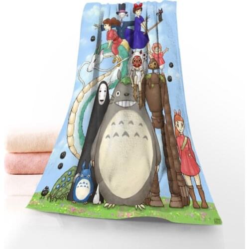 New Custom Studio Ghibli Towel Printed Cotton Face/Bath Towels Microfiber Fabric For Kids Men Women Shower Towels 70X140cm
