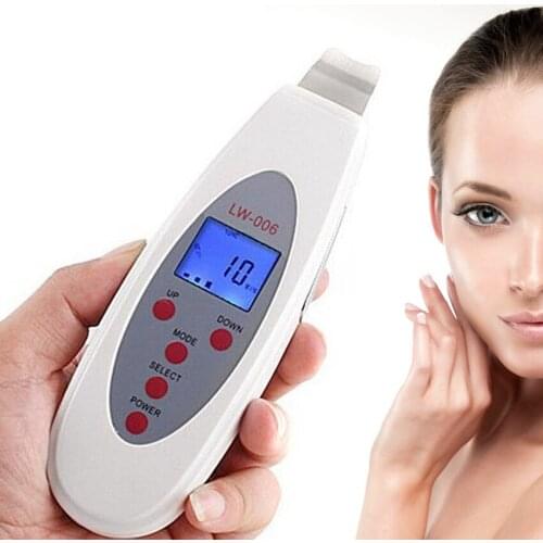 Portable LCD Ultrasonic Skin Cleaner Face Cleaning Acne Removal Spa Beauty Tool Facial Pores Clean Peeling Tone Lift