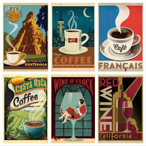 Coffee Beer Poster Bars HAWAII/ ARUBA/ BROOKLYN/SAN FRANCISCO Travel Poster Retro Posters Canvas Painting Wall Art Home Decor