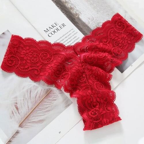 Sexy Ladies Thong Lace Lingerie Transparent Female Panties Low-waist G-string Hollow out Womens Underwear Comfortable Briefs