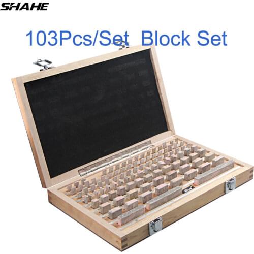 Shahe 103Pcs/Set 1 grade 0 grade Inspection Block Gauge Test Caliper Blocks Measurement Instruments