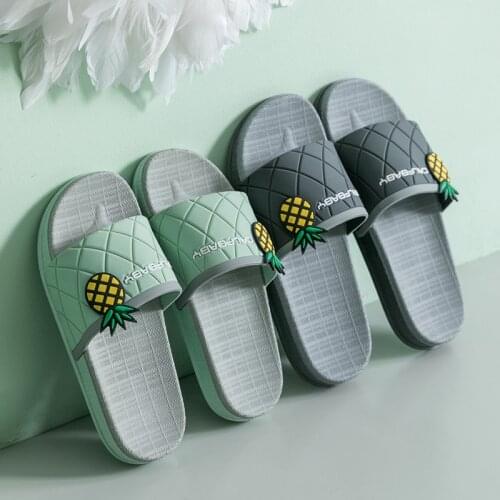 Slippers Womens Home In-room Anti-skid Bathroom Family Couples Pineapple Lovely Bath Mens Slippers Soft