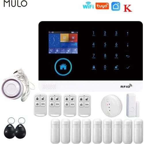 MULO Tuya Alarm System WiFi GSM Security System Burglar Alarm For House Office PG103 SMS Call Auto Dial APP Remote Control
