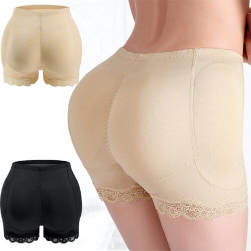 Butt Lifter Pants Women Fake Buttocks Plump Hips Large Size Body Shaping Panties Lace Fake Ass with Pad Boxer Shapewear Shorts