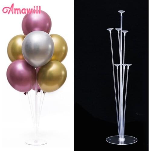 Amawill Birthday Party Decoration Adult Kids Plastic Balloon Stick Tube Balloons Stand Wedding Balloons Holder Column Stand 8D