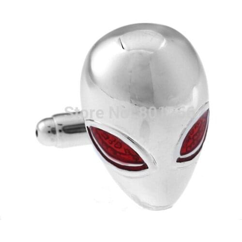 Free shipping Cufflinks silver color alien design copper material men cufflinks whoelsale&retail