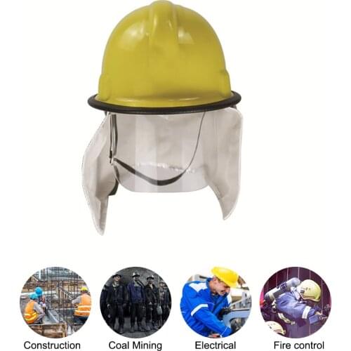 Helmet Safety Fire Fighter Rescue Cap with Fire Insulation Aluminum Foil Shawl PC Anti-scratch Mask Firefighter Safety Helmet