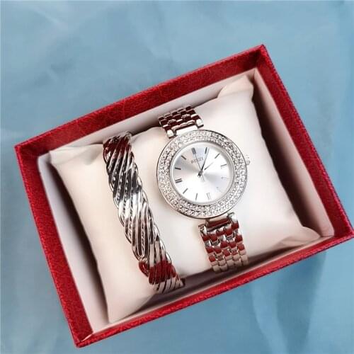 New Womens Mesh Watch Combination Set Bracelet Gift Box Set Casual Minimalist Quartz Watch
