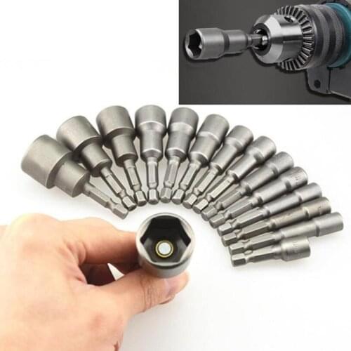 10PCS/set 6mm-19mm 2021 Hex Socket Sleeve Nozzle Nut Driver Drill Bit Adapter Tool new High Quality Household Accessories Tools