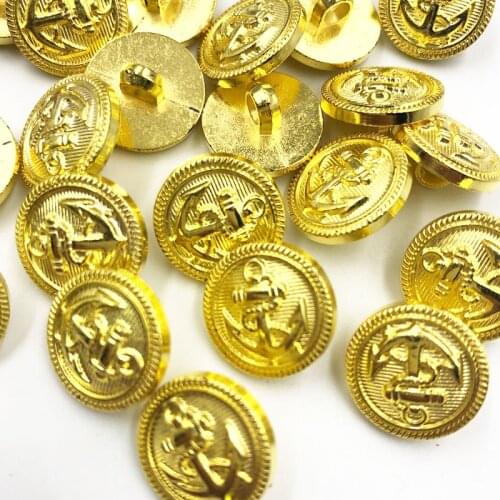 20PCS/pack 20MM Gold Anchor Buttons Plastic Sewing Accessory Shank Button Garment Clothing PT336