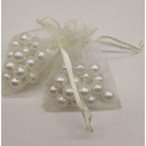 100pcs Organza Bags Beige Small Organza Gift Bags For Jewelry Packaging Display Christmas Wedding Jewelry Storage Drawstring Bag