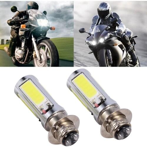 2pcs/set H6M PX15d COB LED Motorcycle ATV Headlight Fog Light Bulb 6000K White