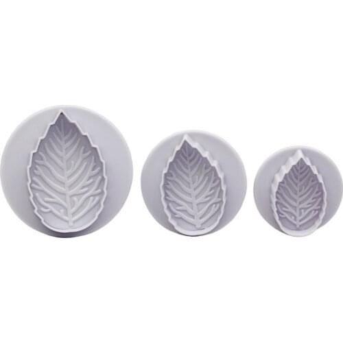 3pcs Rose Leaf Spring Pressure Mold Fondant Cake Mold DIY Cartoon Steamed Bun Mold Cookie Cutter