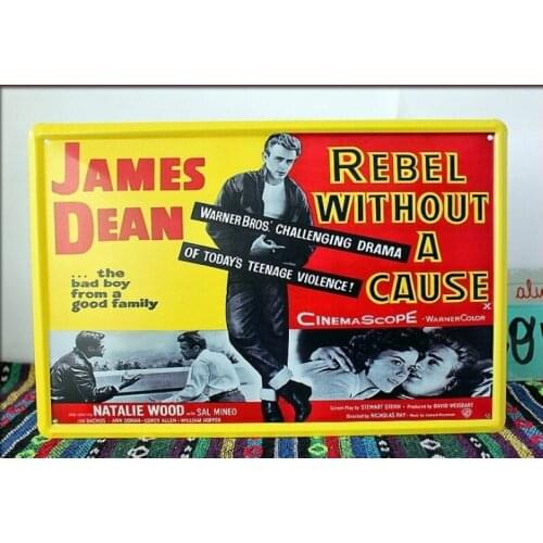 50pcs/lot Metal Sign shabby chic Rebel without a cause Moive poster Tin sign Art wall decor Restaurant Bar Metal Painting A-97 M