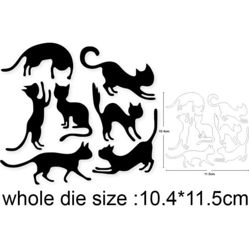 7pcs Playing Game Cat Metal Cutting Dies Stencils For Scrapbooking dies DIY Craft Photo Cards Making Embossing Die Cuts 2020 New