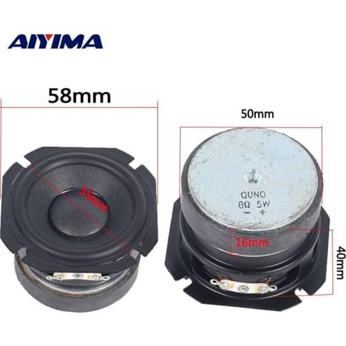 AIYIMA 2Pcs 2 Inch 58MM Full Range Sound Speaker 8 Ohm 5W Super Bass Audio Loudspeaker Home Theater DIY Bluetooth Speakers