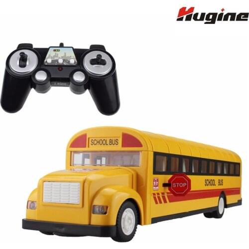 RC Car School Bus 2.4G Remote Control Buses Opening Door One Key Starting Transporter Vehicle Hobby Toys with Sound&Light