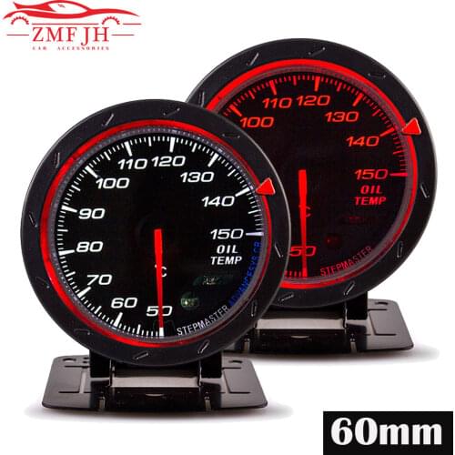 60mm Oil Temperature Gauge Car Racing Gauge Digital Display 12V Car Gauges 50-150C Oil Temp With Sensor For Truck Car Red &White