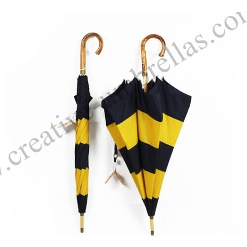 Long-handle nature rattan bamboo handmade maple wooden umbrellas 300D Twaiwan formosa nylon anti-rust fiberglass streak parasol