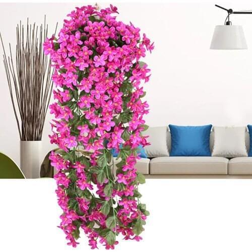 Violet Artificial Ivy Leaf Garland Vine Fake Foliage Flower Wall Hanging Basket Flower Orchid Flower Wedding Party Home Decor