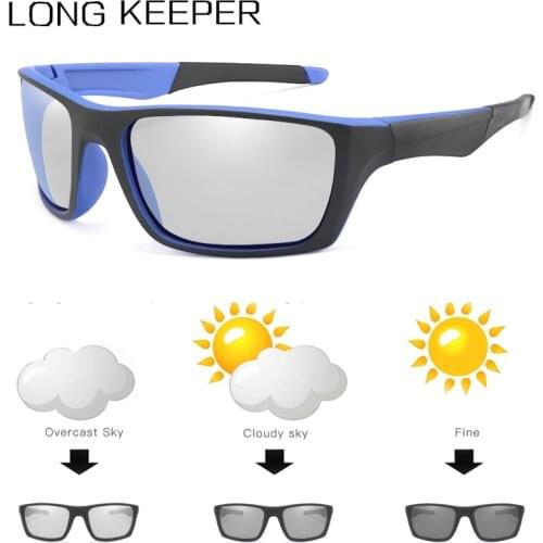 Photochromic Sunglasses Men Women Polarized Chameleon Discoloration Sun Glasses Eyeglasses Outdoor Sport Square Driving UV400