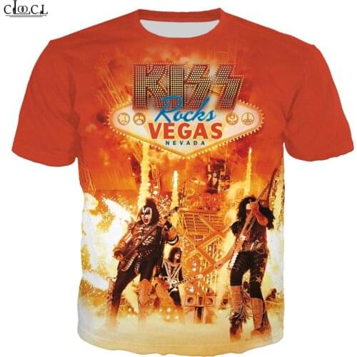 Rock Kiss Metal Band T Shirt Womens Mens 3D Print Classic Short Sleeve Fashion Streetwear Star Sweatshirt Couple Tops