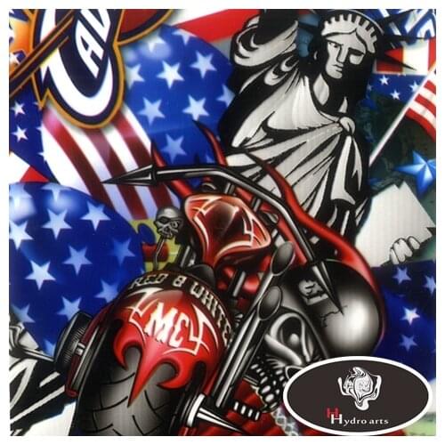 US Flag&Statue of Liberty Hydrographic Films Water Transfer Printing Films Aqua print Films for Motor Decoration HFY-993 50CM