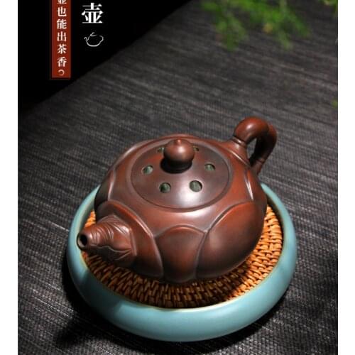 Chinese Traditional Ceramic Teapot Pure Handcraft Beautiful Appearance Household Pu'er Oolong Tea Set