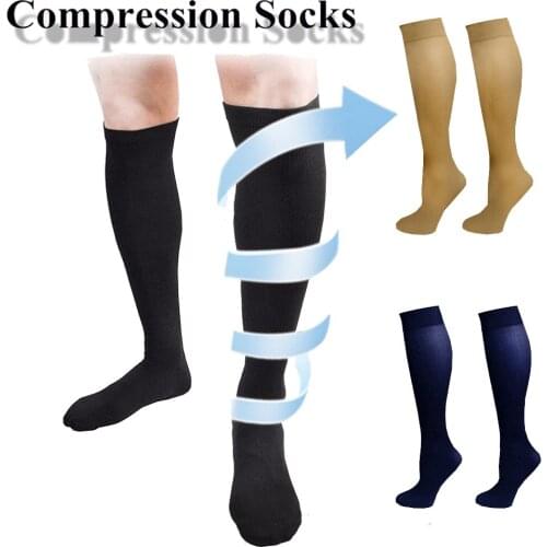 3 Pairs Hot Unisex Compression Stockings Pressure Varicose Vein Stocking Knee High Leg Support Stretch Pressure Circulation