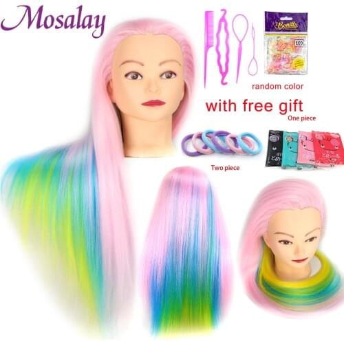 Colorfu Dolls for hairdressers 65cm hair synthetic mannequin head hairstyles Female Mannequin Hairdressing Styling Training Head