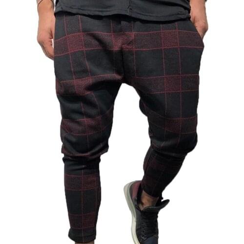 Fashion Men pants 3D Plaid Print Pocket Trousers Pencil Pants Casual Sports Gym Wear Mens Clothing 2021 XXXL