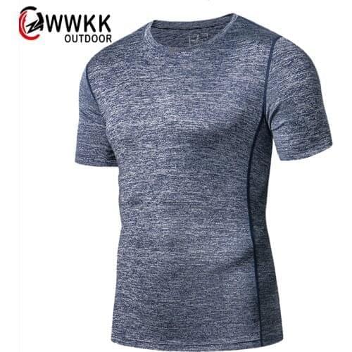 Summer New Men Brand Quick-drying T-shirts Solid Color Round Neck Short Sleeve T-shirt Casual Gyms Fitness T shirt Male Slim Tee