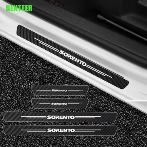 4pcs Carbon fiber car door protection sticker for kia sorento