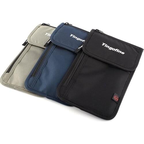 Nylon Anti-Theft Travel Passport Neck Bag RFID Blocking Phone Wallet Pouch for Men and Women Crossbody Bag Dropship