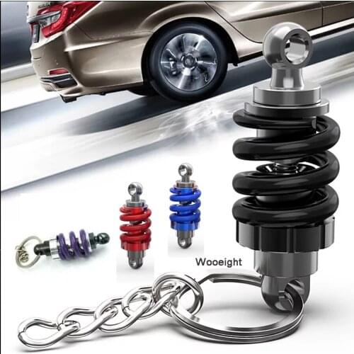 Wooeight New Car Accessories Shock Absorber Model Keychain Creative Keychain Suspension Pendant Keyholder Decal Keyrings