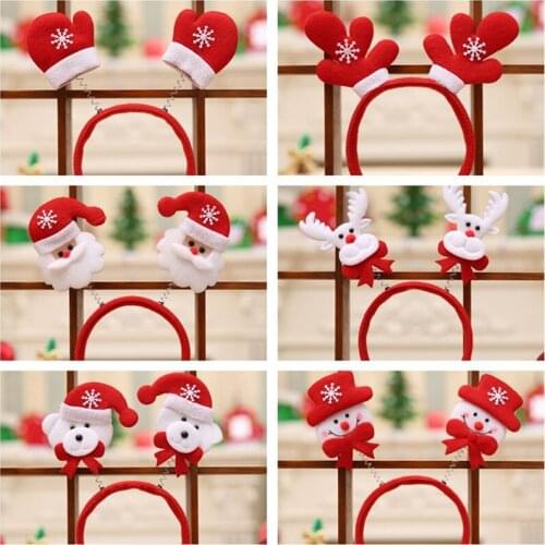 Noel Snowman Santa Claus Headband New Year Christmas Ornaments Decorations for Kids Adult Gifts Headband Hair Christmas Crafts
