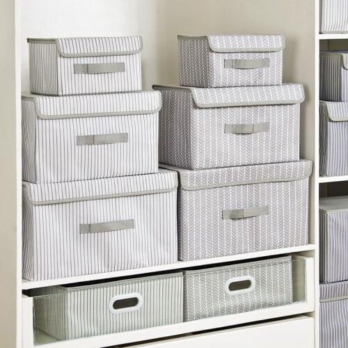 New Large Cube Non-Woven Folding Storage Box For Toys Organizers Fabric Storage Bins With Lid Home Bedroom Closet Office Nursery