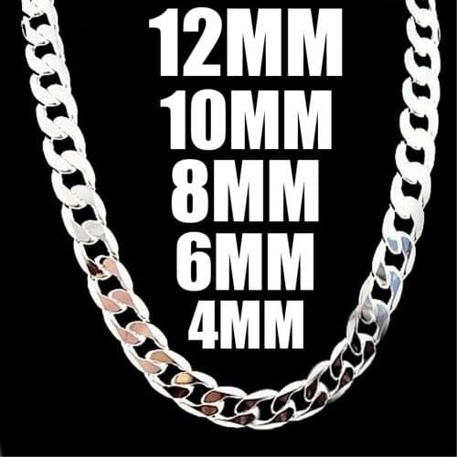 Wholesale! 4MM,6MM,8MM,10MM,12MM width Silver-Plated Figaro Chain Man Jewelry Fashion Men Hip Hop Chain Curb necklace new