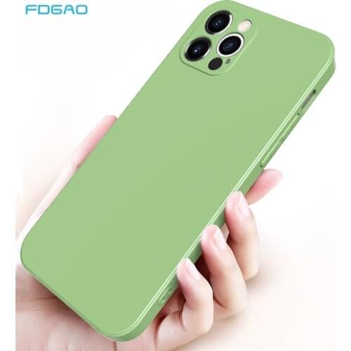 Original Luxury Liquid Silicone Case For iPhone 11 12 Pro Max XS Max XR X SE 2020 7 8 Plus Cover Soft Camera Protection Case
