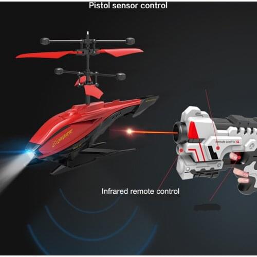 Pistol rc Helicopter mini infrared Control Helicopter with LED Light Rc Helicopters kids Gift Shatterproof Flying Toys Model