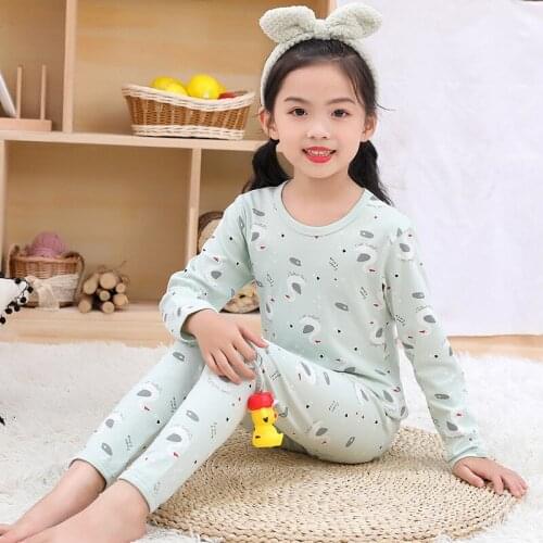 Printing Pajama Sets Children Long Sleeve Tops+Pants 2Pcs Homewear Kids Cotton Sleepwear Autumn Baby Boys Girl Pajama Suit 3-12Y