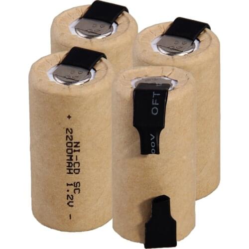 Welding tabs 2200mAh akkumulator SC batteries nickel sheets 1.2V flat top sub C battery NICD for electric drills for hitachi