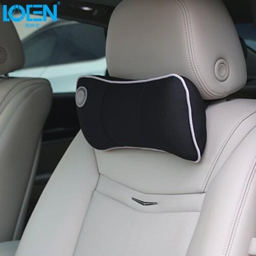1PCS Car Seat Pillows Bone Neck Rest Pillow Memory Foam Travel Pillows Headrest Universal Cars Red Black Gray Brown Blue Beige